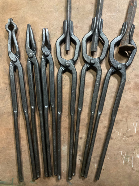 Blacksmith Tongs Forging Metal Working Tong Set. Flat Jaw